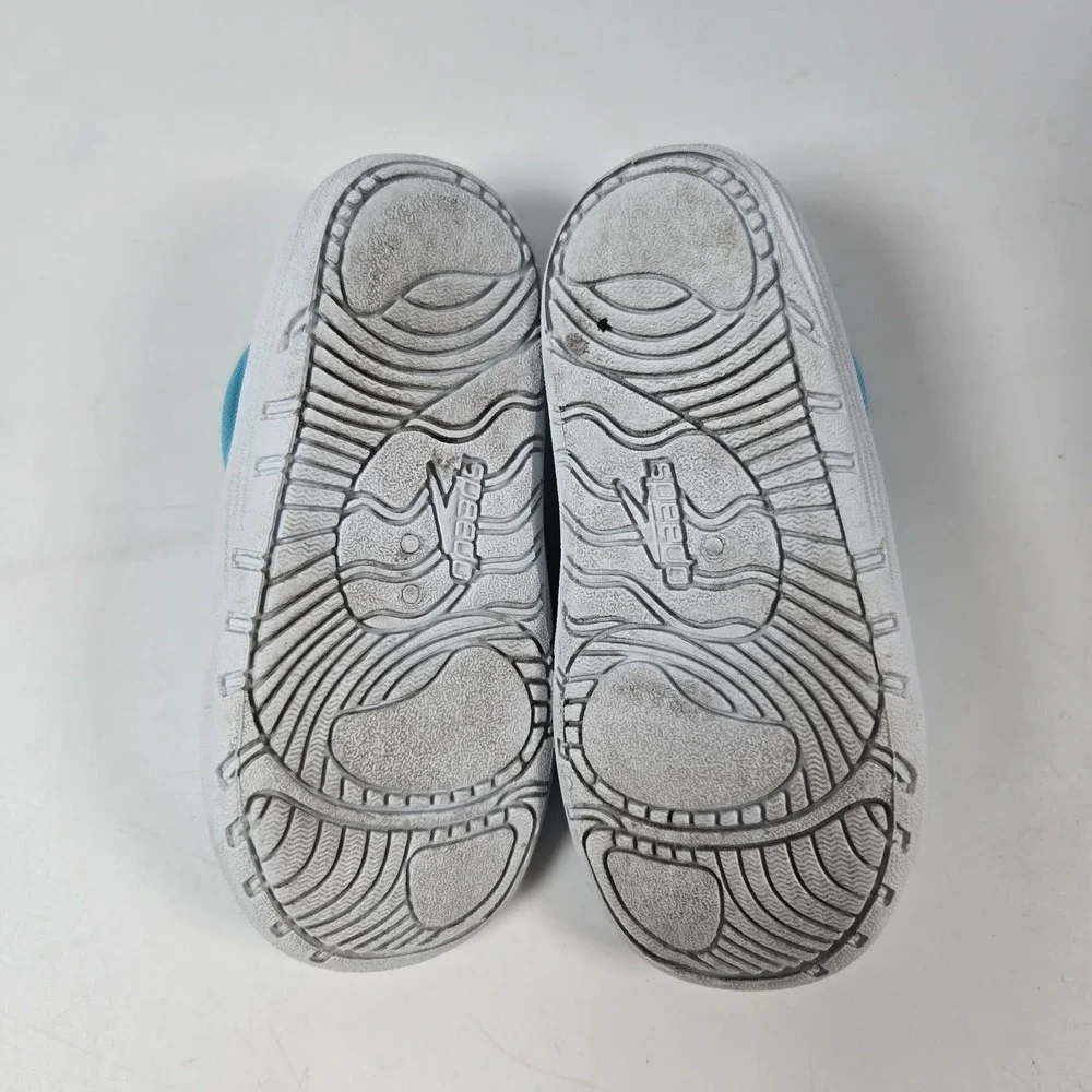 Speedo Surfwalker Water Shoes Kids 5/6 Blue Green Hook Loop Swim Beach Pool
